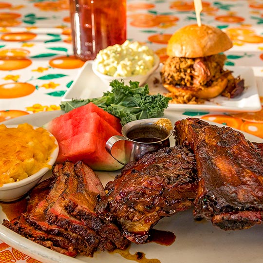 Lucilles Smokehouse Bbq Tempe Ribs Smoked Meat Coleslaw