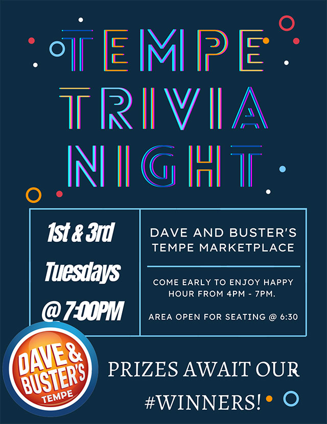 Specials Dave Busters Trivia Night