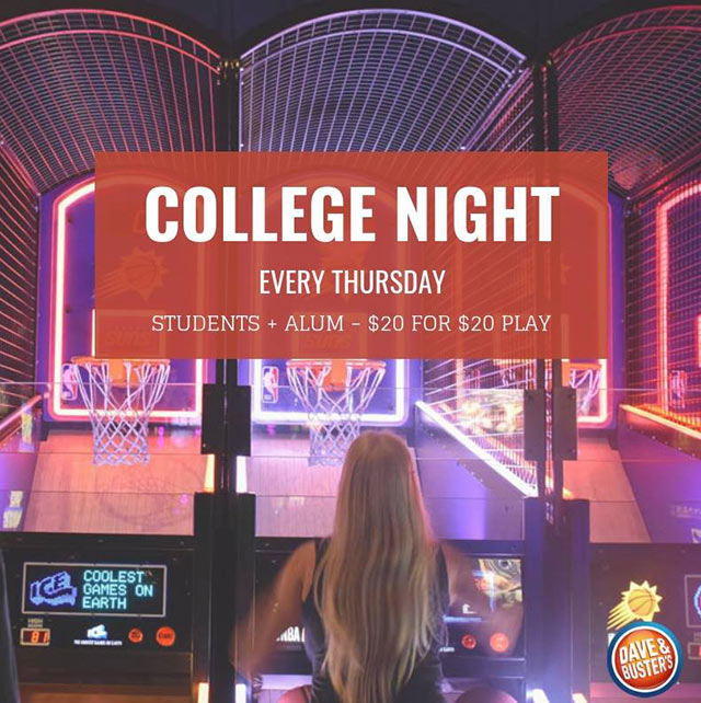 Specials Dave Busters 20for20 College