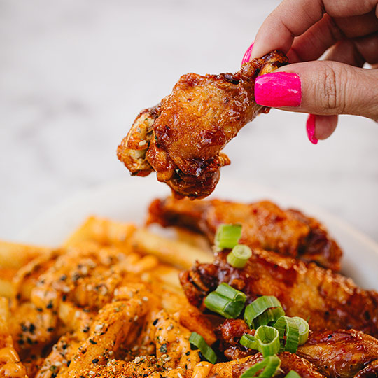 Wing Station Hot Juicy Chicken Tenders Inside Yogis Grill
